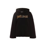 Just Cavalli Kapüşon Yaka Baskılı Siyah Kadın Sweatshırt, Siyah, M
