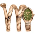 Just Cavalli Yeşil Taşlı Kadran ve Taşlı Şık Kasa Kadın Kol Saati - Rose Gold
