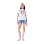 Just Cavalli Yuvarlak Yaka Baskılı Kadın T-Shirt 76Pahc08, Beyaz, M