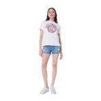 Just Cavalli Yuvarlak Yaka Baskılı Kadın T-Shirt 76Pahc08, Beyaz, S