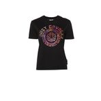 Just Cavalli Yuvarlak Yaka Baskılı T-Shirt, S, 76PAHC08.CJ600.899, siyah, Kadın