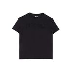 Just Cavalli Yuvarlak Yaka Baskılı T-Shirt, S, 76PAHE03.CJ110.899, siyah, Kadın