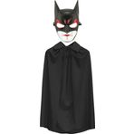 Just Cheap Store Batman Maskesi Cat Woman Ve Batman Pelerini 90 Cm Siyah Renk Set