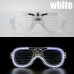 Just Cheap Store Beyaz LED Işıklı Parti Gözlüğü - Neon Glow Şerit Gözlük 3 Modlu