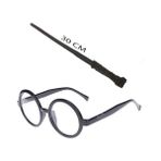 Just Cheap Store Harry Potter Asası ve Siyah Çerçeveli Gözlük Seti - Altın - Pembe