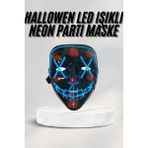 Just Cheap Store LED Işıklı Neon Maske Cadılar Bayramı Maskesi Korkunç Korku Maskesi - Antrasit