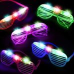 Just Cheap Store Led Işıklı Pilli Panjur Şekilli Rengarenk Yanıp Sönen Lüks Parti Gözlüğü Karışık 12 Adet