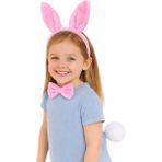 Just Cheap Store Pembe Full Tavşan Kulak Papyon Kuyruk 3'lü Parti Seti