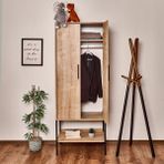 Just Home Dora Safir Meşe 187x45x70 cm 2 Kapaklı Vestiyer Dolap