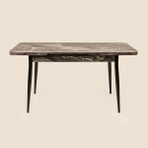 Just Home Espinho Mermer Görünümlü Açılır Masa - Siyah - 75X70X120 cm - Montajsız