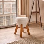 Just Home Retro 48x33x33 cm Krem Mantar Puf