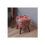 Just Home Retro Kare Dijital Patchwork Puf - Renkli
