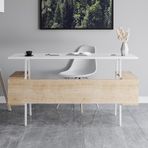Just Home Tori 140 cm Safir Meşe Beyaz Çalışma Masası