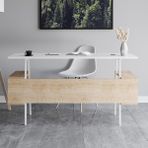Just Home Tori Çalışma Masası - Safir Meşe / Beyaz - 140 cm - 74 x 60 cm - Beyaz - Safir Meşe