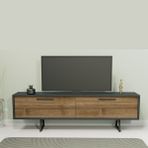 Just Home Walnut Tv Ünitesi - Ceviz - 49,5X29,5X150 cm - Antrasit - Ceviz - Montajsız