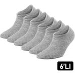 Just Inner Erkek 6’lı Bambu Çorap Sneaker Dikişsiz Rahatlık Hissi (11300) - 41 - 44 - Gri