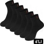 Just Inner Erkek Çorap 6'lı Patik (Bambu) - 41 - 44 - Siyah
