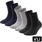 Just Inner Erkek Çorap 6'lı Yarım Konç (Bambu) - 41 - 44 - Renkli