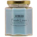 Just Makes Scents Taze Keten Kokulu Duman ve Koku Giderici Mum - Ev İçin Kokulu Mumları Ortadan Kaldırır - Sigara, Yiyecek ve Evcil Hayvan Kokularını Nötralize Eder - ABD'de Elle Dökülür
