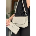 Just Polo 4090-GD Taş Beyaz Kadın Omuz Çantası