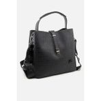 Just Polo Baskı Desenli Su Geçirmez 3 Gözlü Kadın Omuz Çantası 22X20CM PBU4002 - 00-Siyah