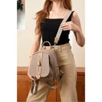 Just Polo Günlük Kombinlere Uygun Kadın Orta Boy Ayarlanabilir Askılı Şık Lakost Sırt Çantası Shopper - Bej