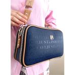Just Polo Kadın 3D Baskılı Ayarlanabilir Askılı Şık Omuz Çantası Ebat: 16 x 26 cm - Lacivert - Taba