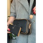 Just Polo Kadın 5 Bölmeli Ayarlanabilir Uzun Askılı Omuz Çantası 6 Bölmeli 28 X18 cm 4023-JP - Beyaz - Siyah - Mor