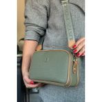 Just Polo Kadın 5 Bölmeli Ayarlanabilir Uzun Askılı Omuz Çantası 6 Bölmeli 28 X18 cm 4023-JP Yeşil - Beyaz - Siyah Karma