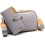 Just Polo Kadın Ayarlanabilir Askılı 6 Bölmeli Mini Çanta ve Cüzdan Kombini PBU4023-1001 - Gri