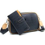 Just Polo Kadın Ayarlanabilir Askılı 6 Bölmeli Mini Çanta ve Cüzdan Kombini PBU4023-1001 - Siyah - Taba