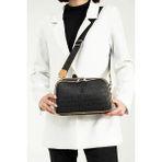 Just Polo Kadın Ayarlanabilir Askılı Su Geçirmez Lüks Omuz Çantası Shoulder Bag Ebat: 16 x 26 cm - Siyah Taba