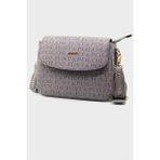 Just Polo Kadın Baskılı Ayarlanabilir Askılı Shopper Lüks El & Omuz Çantası Shoulder Bag - Gri