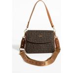 Just Polo Kadın Baskılı Ayarlanabilir Askılı Shopper Lüks El & Omuz Çantası Shoulder Bag - Kahverengi - Taba