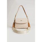 Just Polo Kadın Baskılı Ayarlanabilir Askılı Şık El & Omuz Çantası Ebat : 26 x 13 cm Shopper - Krem - Camel