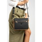 Just Polo Kadın Baskılı Omuz Çantası Shopper - Siyah - Camel