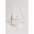 Just Polo Kadın Beyaz Baskı Desenli Kolon Askılı 3 Bölmeli Omuz Çantası 25X15CM - 25 x 15 cm