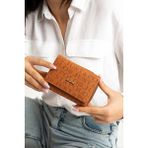 Just Polo Kadın Bol Kartlık ve Kağıt Para Bölmeli Bölmeli Fermuarlı & Kapaklı Cüzdan Shopper - Taba