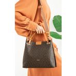 Just Polo Kadın Gofraj Monogram Desenli Mıknatıslı Çıtçıt Kapama El Ve Omuz Çantası