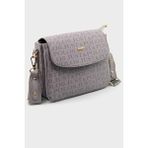 Just Polo Kadın Gri Baskı Desenli Kolon Askılı 3 Bölmeli Omuz Çantası 2184MH - 18x23