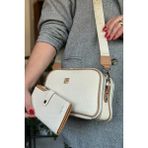 Just Polo Kadın Günlük Kullanıma Uygun Şık Omuz Çantası ve Cüzdanı Kombin Shopper - Tek Ebat - Krem