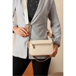 Just Polo Kadın Günlük Kullanıma Uygun Su Geçirmez Şık El ve Omuz Çantası Shopper Ebat: 23 x 14 cm - Krem