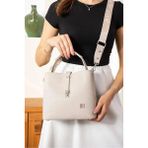 Just Polo Kadın Kabartma Baskılı Lüks El ve Omuz Çantası Shopper - Tek Ebat - Taş Rengi