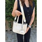 Just Polo Kadın Krem Yeni Sezon 3 Bölmeli Yumuşak Deri Lüks ve Şık Dokunuş El & Omuz Çantası Shoulder Bag