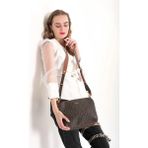 Just Polo Kadın Monogram Baskılı Just & Polo 5 Bölmeli Omuz Çantası - Kahverengi