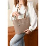 Just Polo Kadın Orijinal Just Polo Yeni Sezon Büyük Boy Lüks El Çantası Shopper Ebat : 25 x 30 cm - Vizon