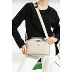 Just Polo Kadın Orta Boy Ayarlanabilir Kabartma Desenli Modern Tasarım Çapraz ve Omuz Çantası P344023PC - Tek Ebat - Taş