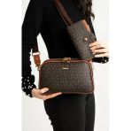 Just Polo Kadın Orta Boy Baskılı Şık Omuz Çantası Ve Cüzdanı Kombin Shopper K232053mh