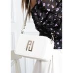 Just Polo Kadın Siyah Çapraz Askılı Suni Deri 2 Bölmeli Kutu Mini Çanta Lisanslı Tasarım - Beyaz