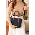 Just Polo Kadın Spor Model Ayarlanabilir Askılı Şık El ve Omuz Çantası Ebat : 24 x 20 cm Shopper - Lacivert - Taba